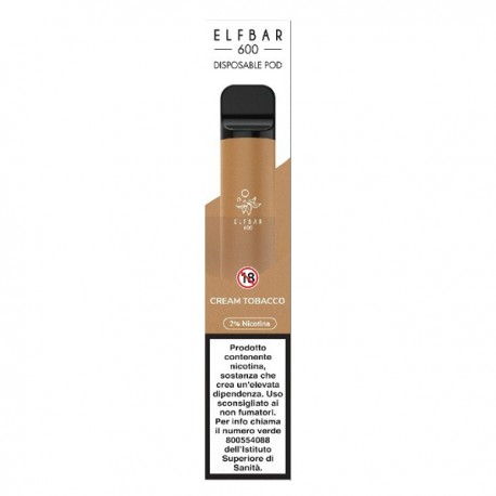 Elf bar 600 DISPOSABLE Pod Mod - Cream Tobacco - 20mg/ml
