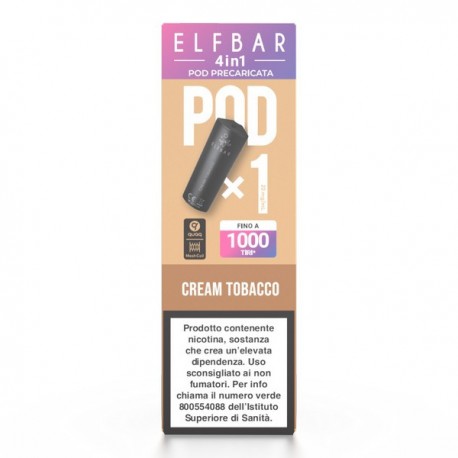 ElfBar 4in1 2ml Pod Prefilled - Cream Tobacco - 20mg/ml